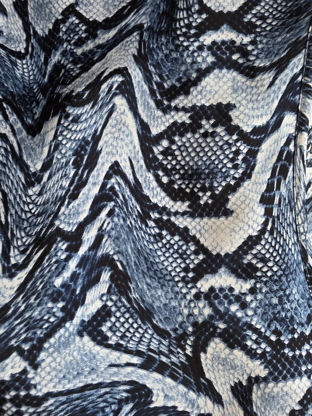 Michael Kors Blue and White Snake-Print Top